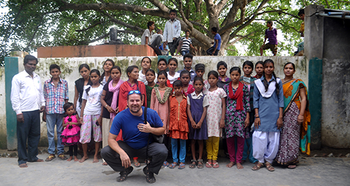 Jeremy Rinker visiting school in Banaras