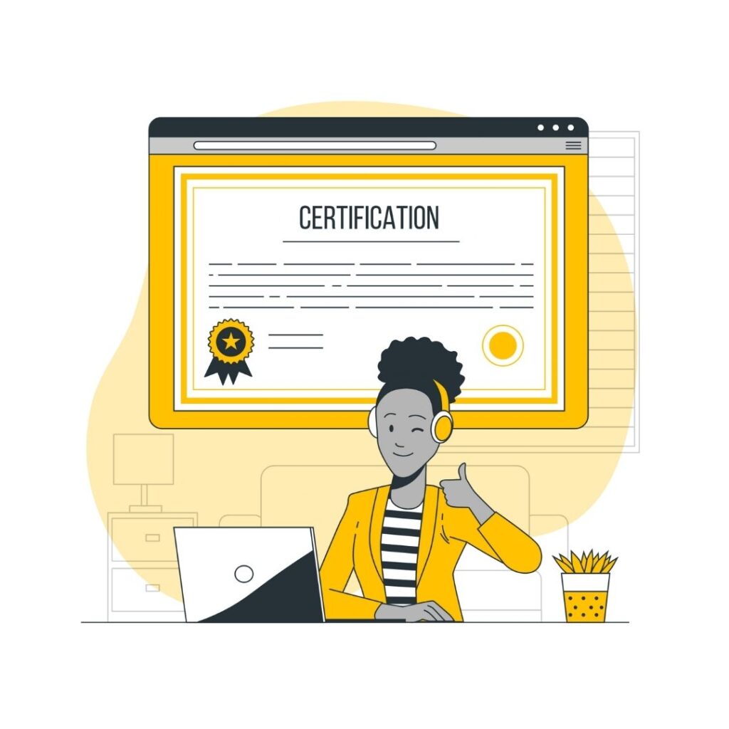 certification instructional technology illustration icon