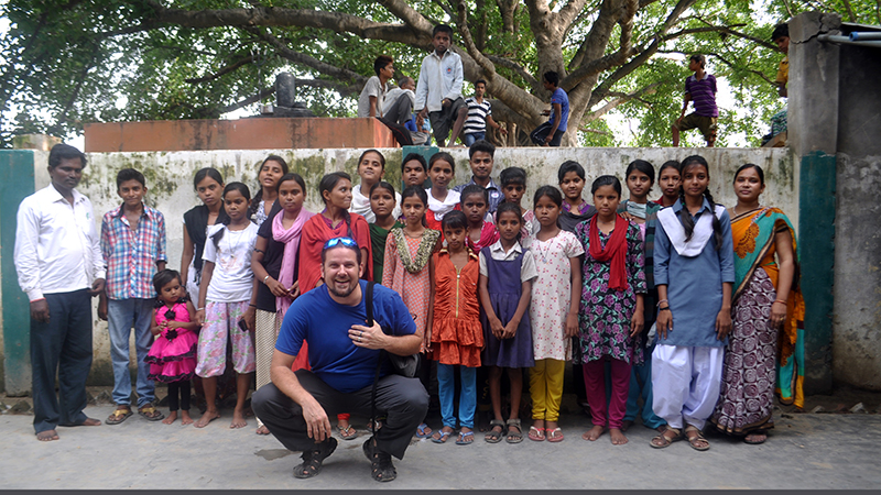 Rinker visiting school in Banaras 