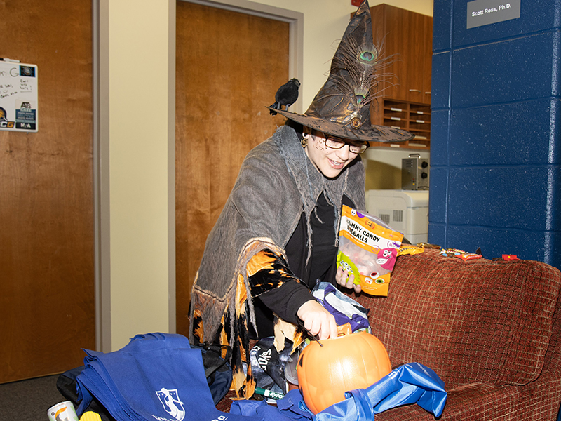 Witch wandering through Coleman building