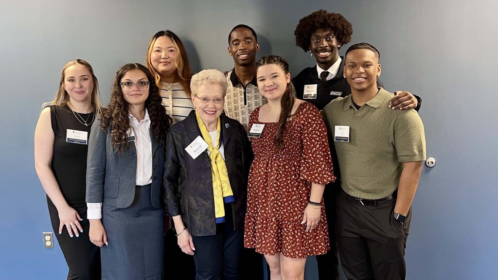 Sarah Schoffner with HHS Student Leadership Students