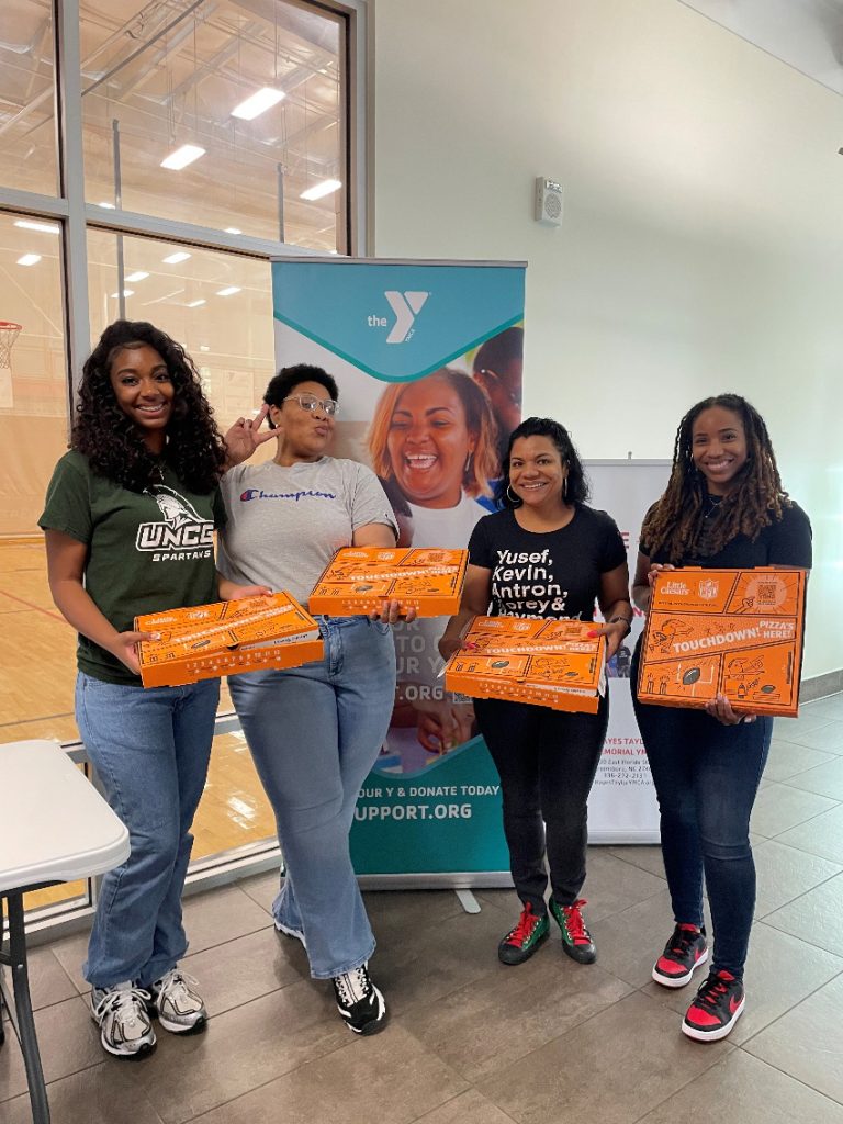 The SHE Rises team collecting data at the local YMCA – (l to r) Kennedy Strong, Kimi Smith, Dr. Jeannette Wade, Dr. Andrea Lewis, 2024 